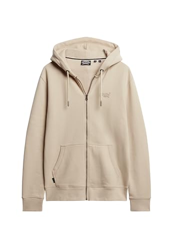 Superdry Herren Essential Kapuzenjacke mit Logo Hell Steinfarben Beige XL