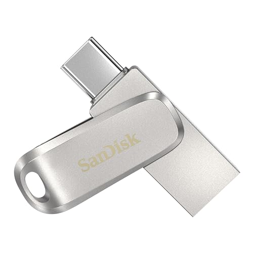 SANDISK Ultra Dual Drive Luxe USB Type-C & Type-A, Smartphone Speicher 128 GB (Mobiler Speicher, USB 3.2 Gen 1, drehbares Design, 400 MB/s Lesen, USB Type-C & Type-A-Anschluss, automatisches Backup)