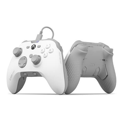SCUF VALOR PRO Xbox-Performance-Controller mit Kabel – Anpassbare Rücken-Paddles, Sofort-Triggern, Hall-Effekt-Daumenstifte, Audio-Steuerungen, Xbox Series X|S, Xbox One, Windows PC – Weiß
