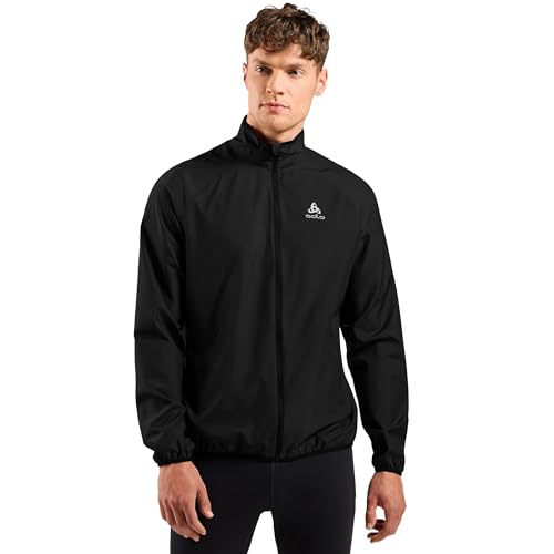 Odlo Laufjacke Herren Essential Light | Schwarz | Größe L | Jacke Atmungsaktiv