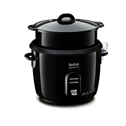 Tefal New Classic Reiskocher RK1038 | automatische Programme | Warmhaltefunktion | 5L Fassungsvermögen | Dampfgarfunktion | schwarz-metallic