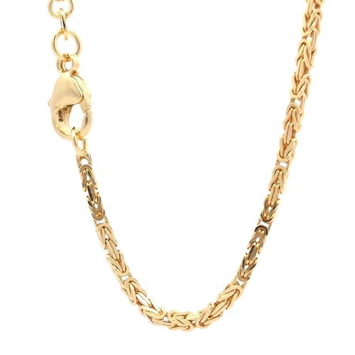 hoplo holzenplotz Goldkette Königskette Halskette Breite 2,0 mm - 585-14 Karat Gold, Kettenlänge:70 cm Herrenkette