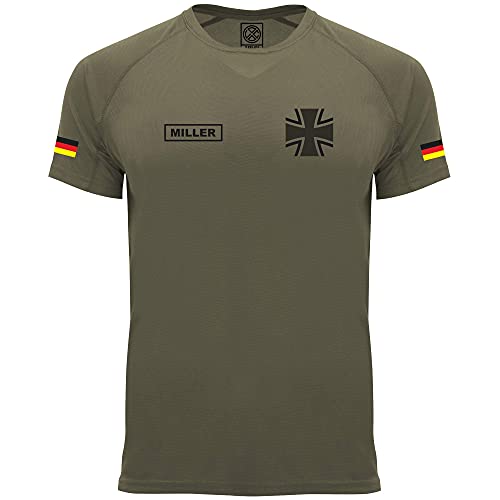 Personalisiertes Technical Funktions Herren Bundeswehr Army T-Shirt L54 (XL, Army Green)