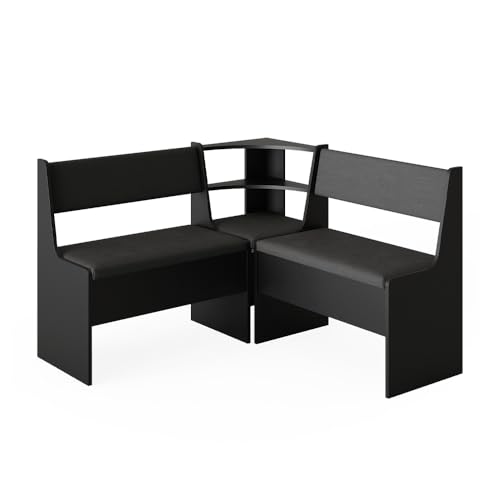 Vicco Esszimmer-Eckbank Roman, Schwarz, 120 x 120 cm