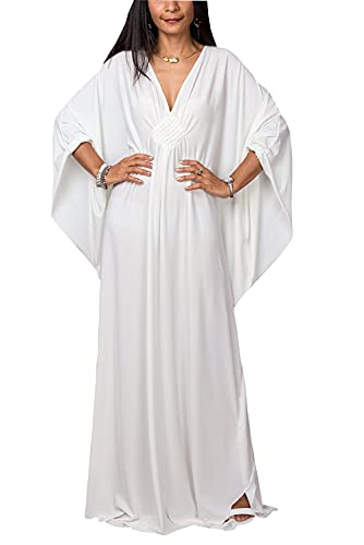 L-Peach Damen Bohemian Kaftan Maxi Loungewear Übergroße Nachthemd Homewear Strand Vertuschen Kleid