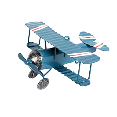 STOBOK Metall Flugzeug Modell Vintage Doppeldecker Flugzeug-Dekor Zum Aufhängen Schmiedeeisernes Retro Flugzeugmodell Tischdekoration Und Geschenkidee