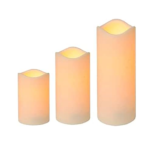 3er Set LED Echtwachskerzen