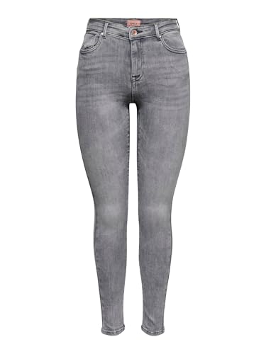 ONLY Damen Onlpower Mid Push Up Sk Azg937 Noos Jeans, Grey Denim, L / 30L EU