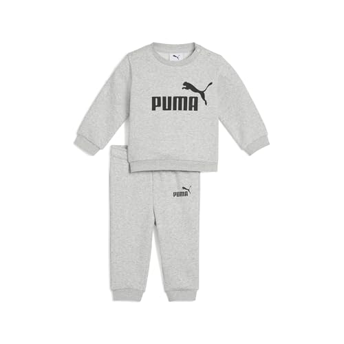 PUMA Unisex Baby MINICATS ESS Crew Set FL INF Gestrickte Anzüge, Light Gray Heather, 98