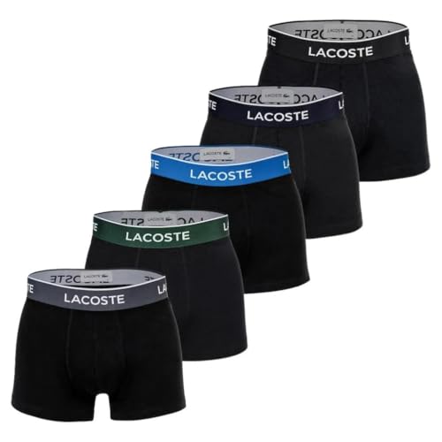 Lacoste Trunk Boxershorts Herren (5-Pack) 5H6781777, Farbe:Schwarz-Grau-Blau-Grün 97I, Textil:L
