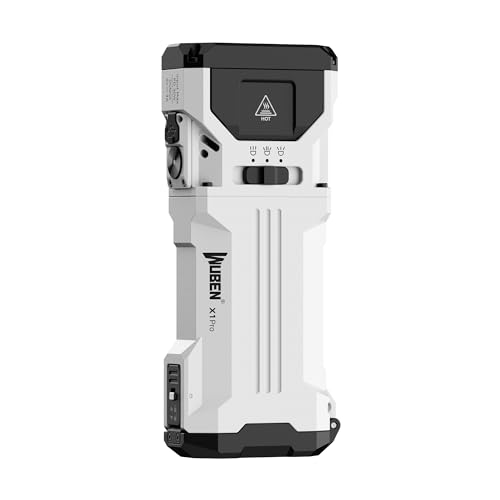 WUBEN X1Pro Taschenlampe LED aufladbar, 12300 Lumen Taschenlampen extrem hell mit Spotlight Flutlicht und Stroboskop Modi, IP65 Handlampe für Outdoor, Camping, Wandern, Notfälle, Selbstverteidigung