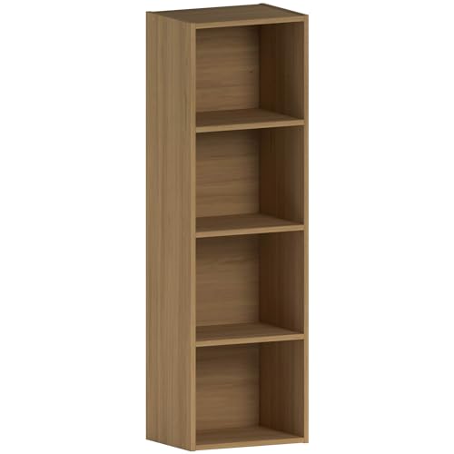 Vida Designs Oxford Bücherregal mit 4 Ebenen, würfelförmig, weiß, Holz-Regaleinheit für Büro, Wohnzimmermöbel