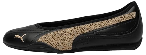 PUMA Damen Catch Soleil Topcat Ballerina Sneakers 40, Black Toasted Almond Gold Beige