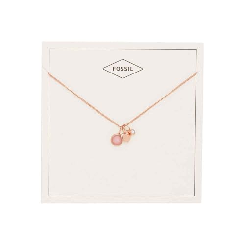 Fossil Damenkette Georgia Heart Rosenquarz, JF03046791