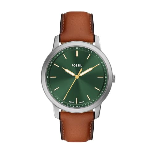 Fossil Herren Analog Quarz Uhr mit Leder Armband FS6094