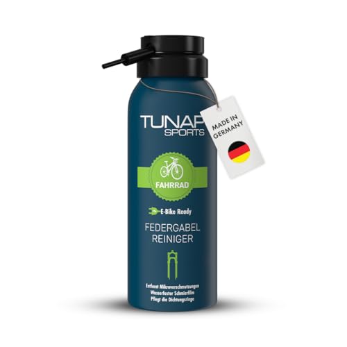TUNAP SPORTS Federgabel-Reiniger 125ml | Spray für Dämpf- und Federelemente am Bike reinigt, pflegt, schmiert | Materialverträglich und schützt Dichtungen | E-Bike ready | Made in Germany