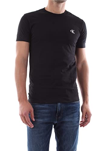 Calvin Klein Herren T-Shirt Kurzarm Ck Essential Slim Fit, Schwarz (Ck Black), L