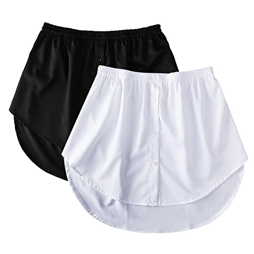 Hemdverlängerung Damen Gefälscht Oberteil Unter Sweep Hemd Minirock für Frauen Mini Skirt Shirt Extenders Damen Unterrock Hemd Verlängerung Rock Blusen Verlängerung