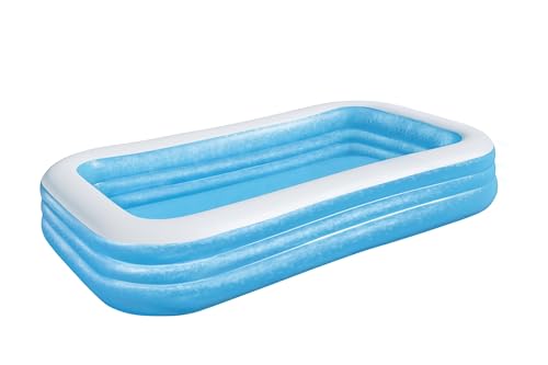 Bestway Bestway Family Pool Deluxe, Pool rechteckig für Kinder, leicht aufbaubar, blau, 305x183x56 cm Luftmatratzen & Aufblasartikel 305x183x56 cm Color