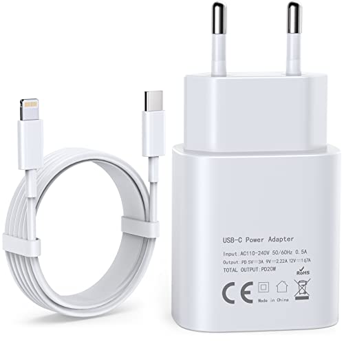 iPhone Ladegerät und Ladekabel Schnellladekabel Lightning Kabel [MFi Zertifiziert] iPhone Ladekabel Für iPhone 14/14 Pro/14 Pro Max/13/12 /11/ X/XR/XS USB C iPhone Lightning Kabel Netzteil