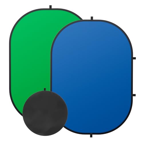SEDGEWIN 2 in 1 Greenscreen Blauer Bildschirm Fotohintergrund Doppelseitiger Chromakey 150x200cm Fotografie Screen Pop Up Faltbarer Backdrop mit Tragetasche für Video Fotostudio Live Streaming