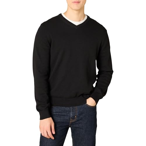 Amazon Essentials Herren Pullover-Pullover Mit V-Ausschnitt (Erhältlich In Groß und Schwer), Schwarz, M