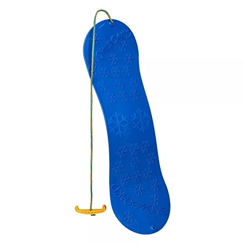 Snowboard FÜR Kinder Schlitten Board 77cm Kunststoff mit Seilgriff Plastik (Blau)