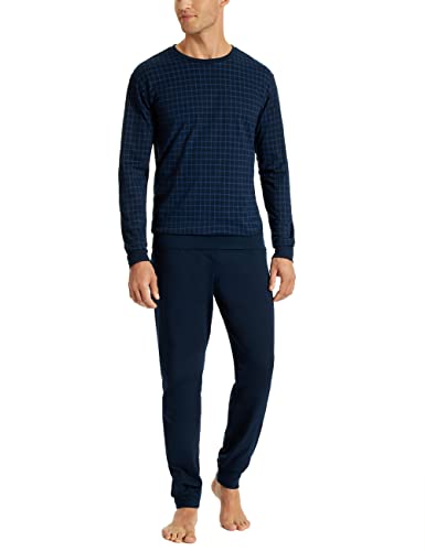 Uncover by Schiesser Herren Pyjamas Schlafanzug lang, Nachtblau, 52 EU