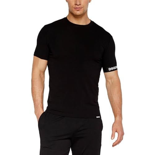 DSQUARED2 Herren T-Shirt D9M3S5460 T-Shirt Schwarz (IT, Text, L, Regular, Regular, Schwarz), Schwarz