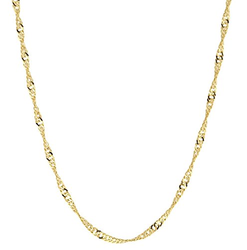 14 Karat / 585 Gold Singapur Kette Licht Zweiseitig Diamantiert Unisex (44)