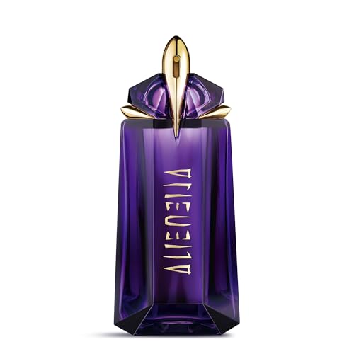 MUGLER Alien Eau de Parfum für Damen, Holzig-blumiges Parfum duftet nach Amber, Außergewöhnliches Duftspray, Nachfüllbar