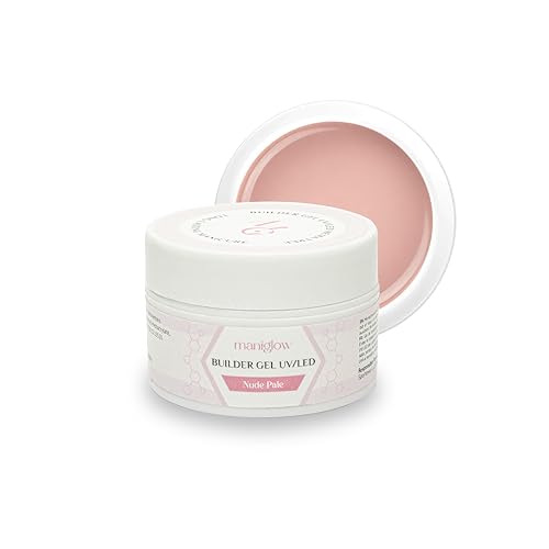 Maniglow Aufbaugel für Gelnägel Nude Pale - Für Verlängerung und Verstärkung - TPO-&HEMA-frei - Einfach anzuwendendes Nagelgel UV LED - Gel Nägel Farben Auswahl - Builder Gel Nägel - Sicher - 15ml