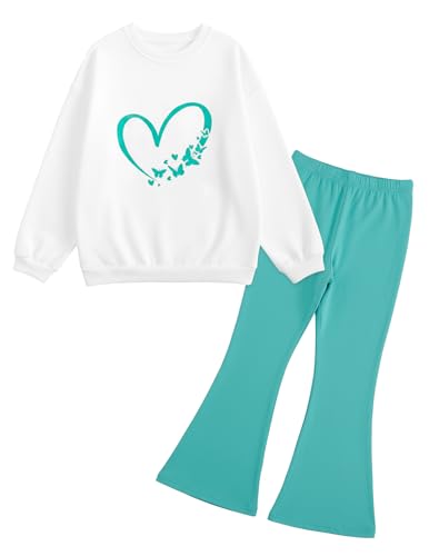 JiAmy Mädchen Kleidung Sweatshirt Hose Langarm Set Zweiteiler Outfit Bekleidungssets für Mädchen