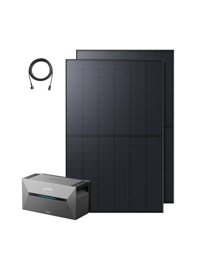 Anker SOLIX Balkonkraftwerk mit Speicher (890W | 1600Wh), Solarbank 2 Plus 2 MPPT für bis zu 2 Solarpanels, 1600Wh Speicher für Balkonkraftwerk, 2x 445W Topcon Solarpanel, 9,6kWh Kapazität