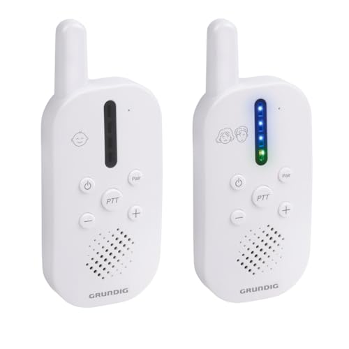 Grundig DECT Audio-Babyphone – Babyfon mit 150 m Reichweite – Eltern-Kind-Einheit – mit LED-Tonanzeige und Gegensprechfunktion – Kinderzimmer-Zubehör – Weiß