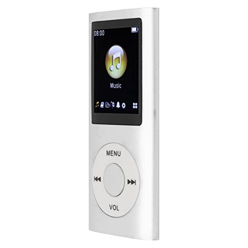 Tragbarer MP3 -Player Compact Design 1,8 Zoll LCD High Fidelity Sound Music Player digitaler Audiogerät Metal Body Speicher Unterstützung (Silber)