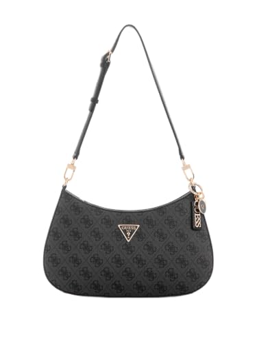GUESS Noelle II Top Zipper Shoulder Bag Coal Logo