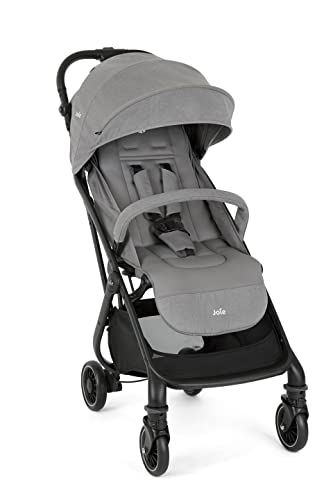 Joie tourist™ Buggy – Leichter, kompakt faltbarer Buggy mit Liegeposition & Regenverdeck, Travel-System-kompatibel, ab Geburt bis 3 Jahre (0–15 kg), Pebble