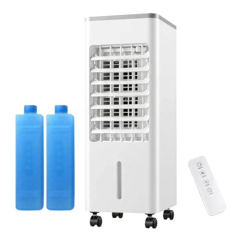 Mobile Klimaanlage ohne Abluftschlauch, Ventilator mit Wasserkühlung, Tragbare Klimagerät leise, Luftkühler mit Wasser, Portable Air Conditioner, Verdunstungskühler, Evaporative Air Cooler, Weiß