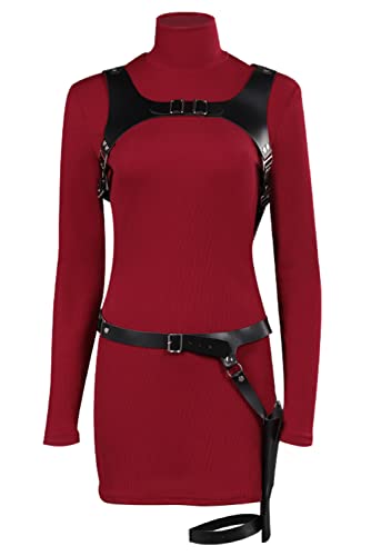 Taeyue Cosplay Kostüm Sexy Strickkleid Anzug Rot Kostüm Outfits Halloween Karneval Party Anzug, S