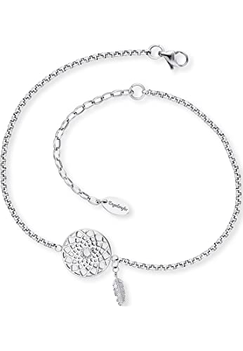 Engelsrufer Fußkettchen für Damen mit Traumfänger-Anhänger, Edelstahl, verstellbar (22–27 cm), nickelfrei, Allergiker freundlich