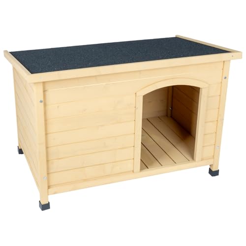 VOSS.PET Hundehütte Mattes, geräumiges Hundehaus aus lasiertem Fichtenholz, in der Farbe naturbraun, Hundehöhle, XXL