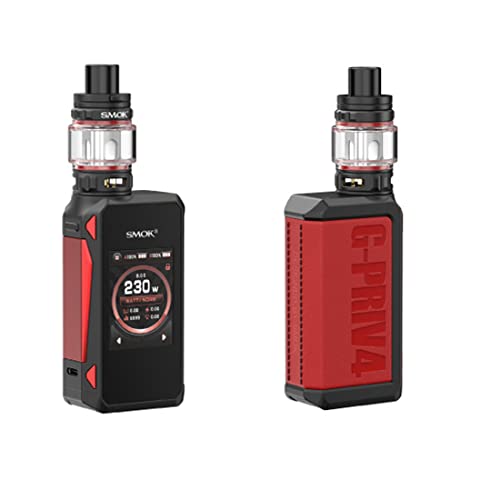 SMOK G-PRIV 4 Kit | 230 W G Priv 4 Mod mit Vollfarb-Touchscreen-Mod und 6,5 ml TFV 18 Mini Tank V18 Mini Coils V9 Mesh Coil Ohne Nikotin (Rot)
