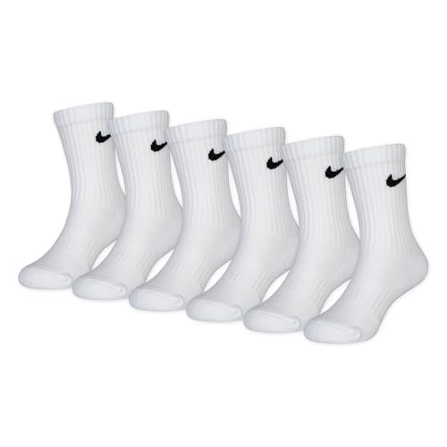 NIKE Unisex Kinder Colorful Pack Crew Socken, Weiß, 5-7 Jahre EU
