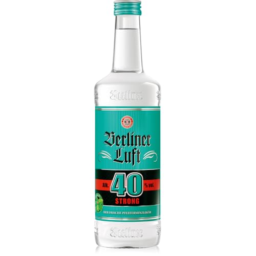 Berliner Luft Strong | Kultiger Pfefferminzlikör Strong Edition| Frisch & minzig | Vegan & glutenfrei | Made in Berlin | 40% Vol. | 0,7 L