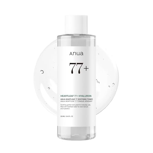 ANUA Heartleaf 77% beruhigender Toner, pH 5,5 Problempflege, beruhigt die Haut, erfrischend, feuchtigkeitsspendend, reinigend, tierversuchsfrei, vegan, 250 ml