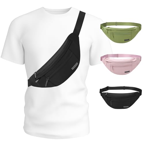 MAXTOP Bauchtasche aus Gabardine für Damen & Herren | Groß Gürteltasche & Umhängetasche Wasserdicht für Outdoor, Sport, Fitness | Hüfttasche für Laufen, Camping, Wandern, Fahrrad, Reisen