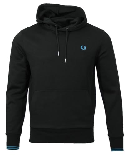 Fred Perry Herren Kapuzenpullover Hoodie M2643 (DE/NL/SE/PL, Alphanumerisch, M, Regular, Regular, Night Green)