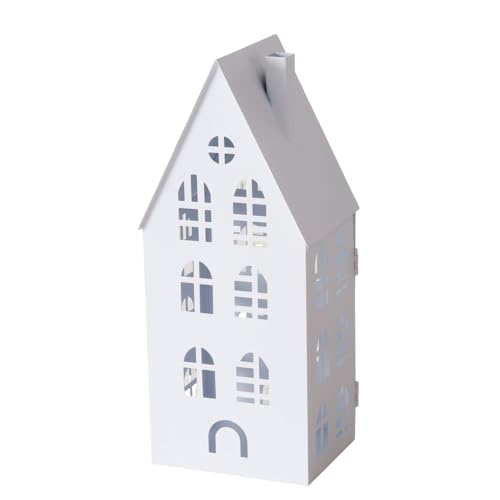 Boltze Laterne Dover Metall weiß Höhe 37 cm