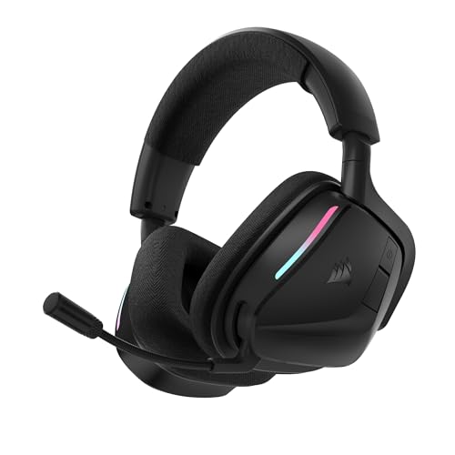 Corsair Void v2 Drahtloses Gaming-Headset mit Bluetooth für PC, PS5, PS4, Switch & Mobile – Dolby Atmos, 70 Stunden Akkulaufzeit, Duale Wireless, Schnelles Aufladen – Kohlenstoff